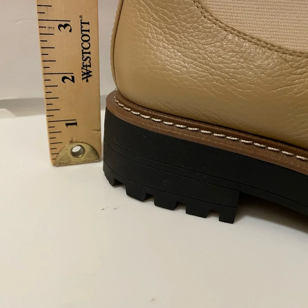Sam Edelman Genuine Leather Tan Slip On Chelsea Boot Rubber Sole